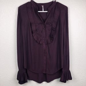🆕 Free People Deep Purple Long Sleeve Blouse